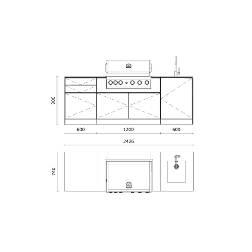 ELEEXA Pure SET 1 RAL 9001 / 1467 spoljna kuhinja