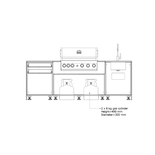 ELEEXA Pure Set 1 Standard RAL 7039 – T006 spoljna kuhinja