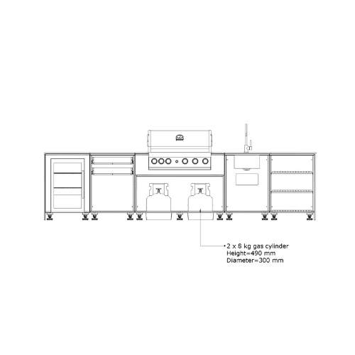 ELEEXA Pure SET 2 RAL 7016/ 700 spoljna kuhinja